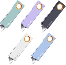 5Pcs Mini Box Cutter, Retractable Letter Opener, Easy Cut for Package, Envelope,