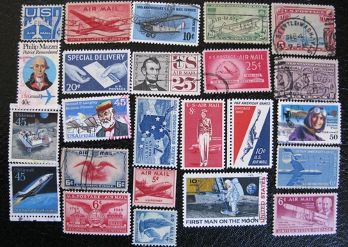 us stamps, USED lot of 24 Airmail, vintage and few mint