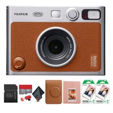 Fujifilm Instax Mini EVO Hybrid Film Camera Brown , Pack of 2 INSTAX MINI FILM