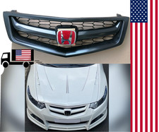 For Acura Tsx Honeycomb Grill Honda Accord 8 2008-2010 Euro R Modulo Red Emblem