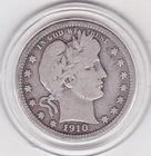 1910  Barber  Quarter  (90% Silver)  Coin
