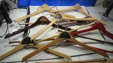 Vintage Wooden Hotel Advertising Clothes/Suit Hangers - Lot of 8 Different