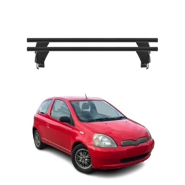 Menabo DachträGer GrundtäGer FüR Toyota Yaris 1999-2005 50Kg Alu Schwarz 2 Tlg-image