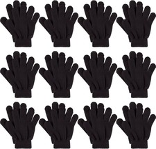 12 Pairs Kids Gloves Winter Toddler Full Fingers Knit Children Stretchy Warm