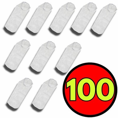 100 Pack/Lot - 200 Micron Nylon Mesh Steel Ring #2 Filter Bags Liquid Filtration