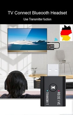 Sender Empfänger für TV, 2 In 1 Bluetooth 5.0 Independent Circuit Audio Adapter