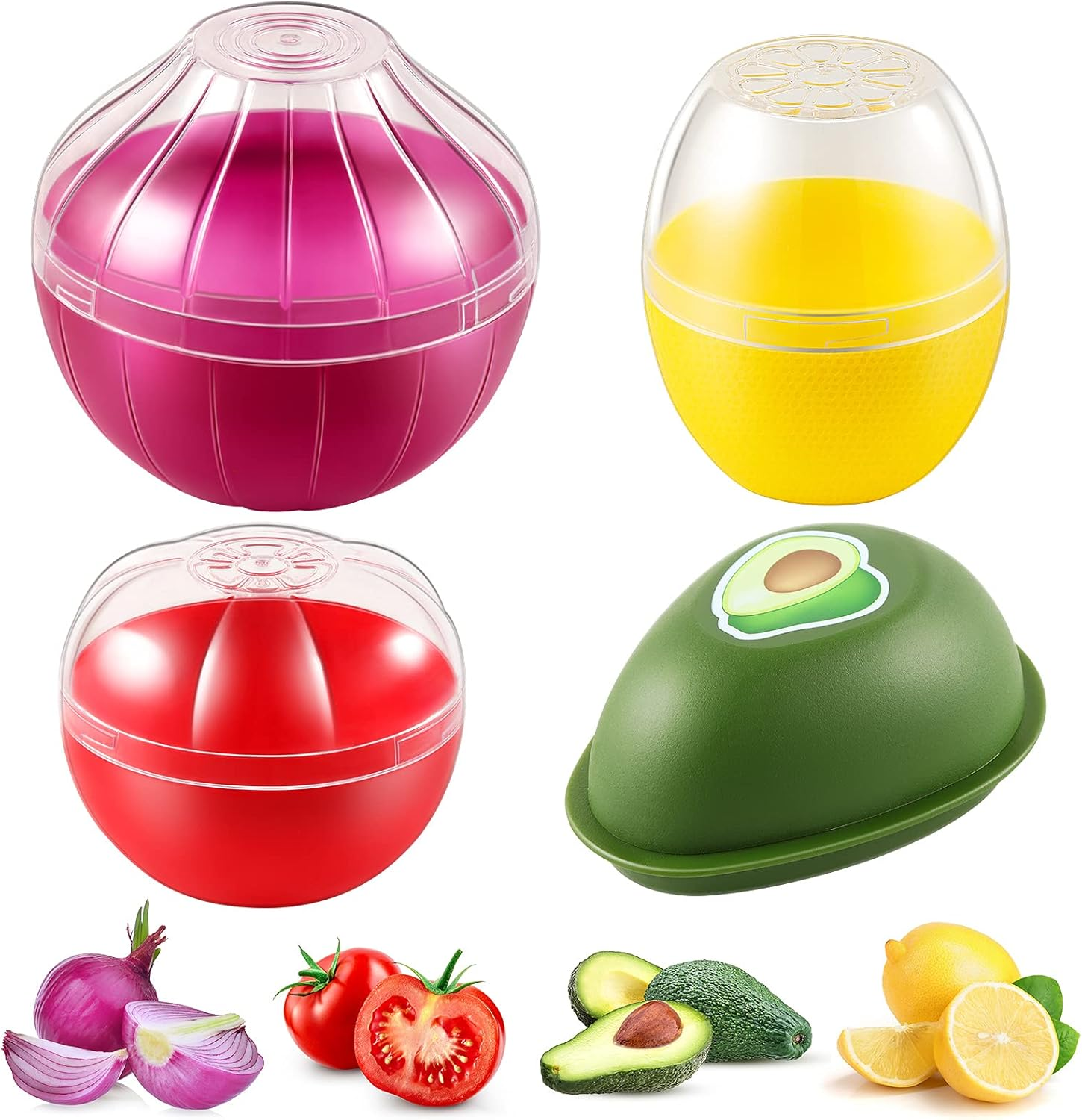 4-Piece BPA-Free Reusable Fridge Storage for Fruits & Vegetables