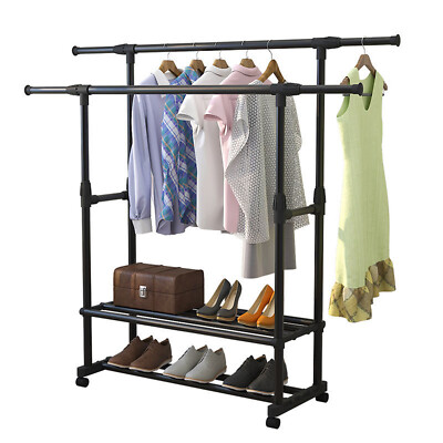 Heavy Duty Clothing Garment Rack Rolling Clothes Organizer