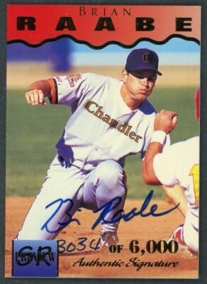 1996 Signature Rookies Brian Raabe Auto /6000 Rookie RC #29 Minnesota Twins