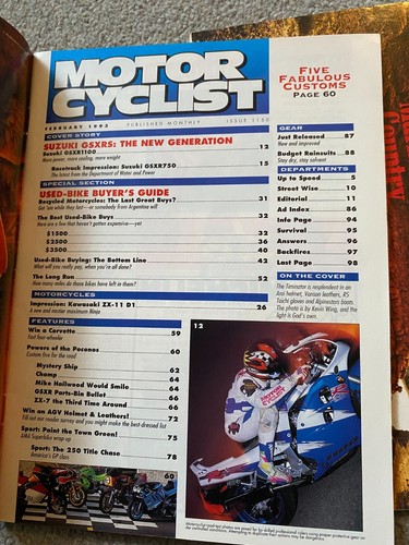 Motor Cyclist 1993 Magazines Lot of 2 Feb July, GSXR1100, ZX-11, FZR600, GSXR600 - Picture 11 of 17