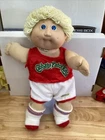 Vtg 1985 Cabbage Patch Kids Doll Lemon Blonde Hair Blue Eyes HM 2 Dimples Boy
