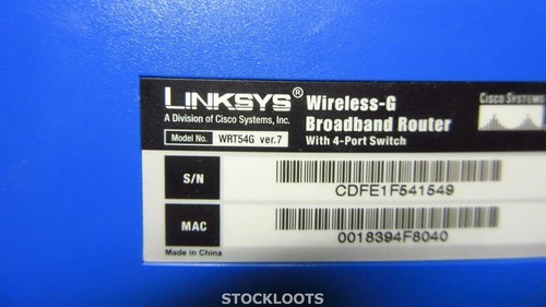 Linksys WRT54G V.7 4-Port 10/100 Wireless G Router 2.4GHz 802.11g + 2x ANTENNAS - Afbeelding 3 van 3