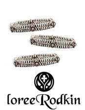 LOREE RODKIN Sterling Silver Maltese Cross Station Stretch Bracelet 34g ONE SIZE