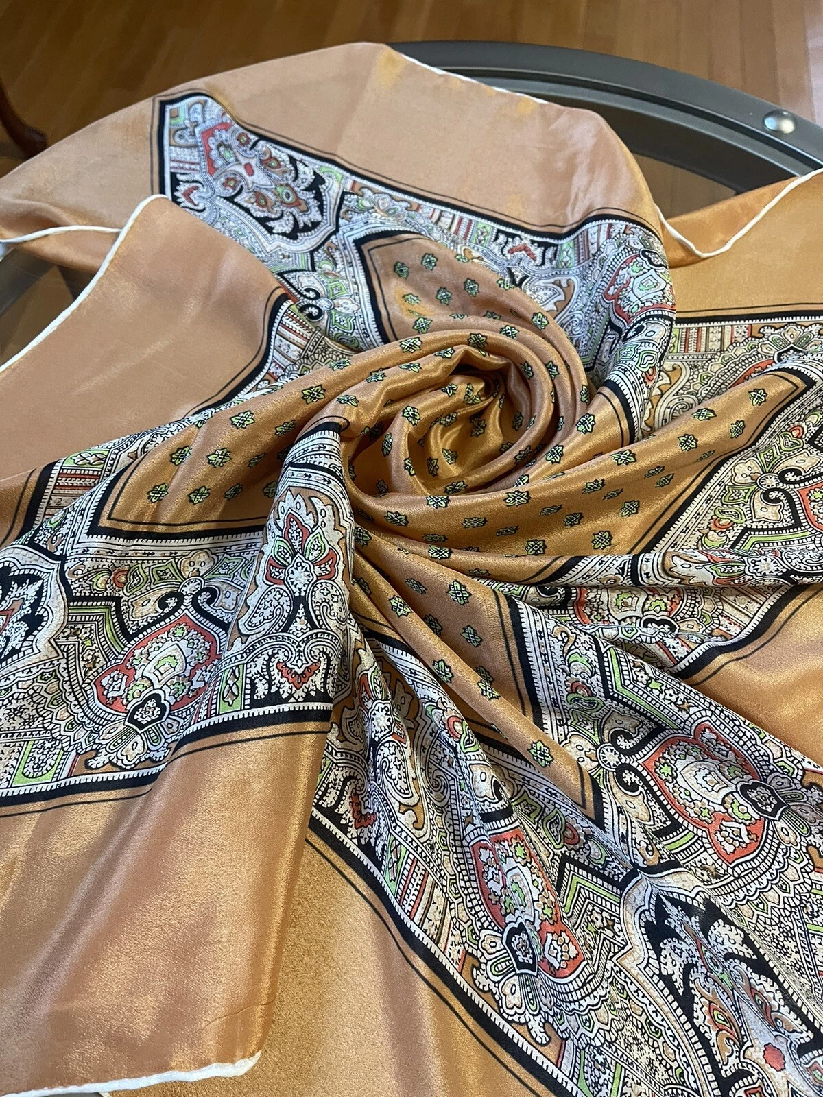 100% Silk Unisex Large Square Scarf Head Neck Hair Wraps Shawl Italian