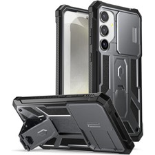 For Galaxy S24 Case Poetic Built-in Screen Kickstand Slide Camera Gun metal