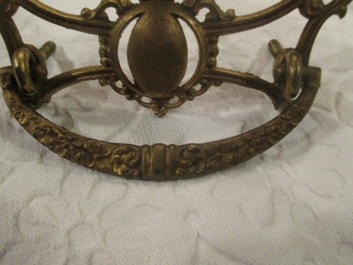 Vintage Lot Of 5 Ornate Brass Drop Bail Drawer Pulls 3" centers - Picture 7 of 12