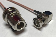 BNC Male Angle to N Female Bulkhead Pick Your Length RG178 Coaxial Cable USA LOT