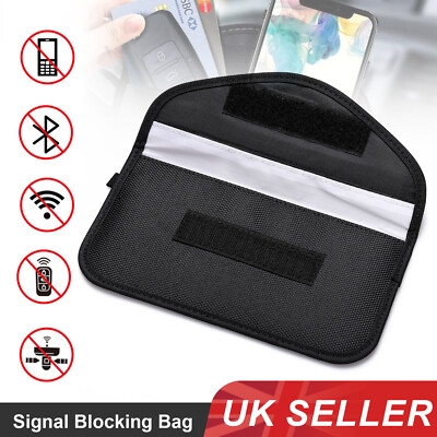 Faraday Bag Anti-Tracking Anti-Spying GPS RFID Signal Blocker Case Bag  Wallet UK UK