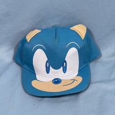 Sonic The Hedgehog Cap Hat Snap Back Men Adjustable Blue SEGA Game Ears Graphic