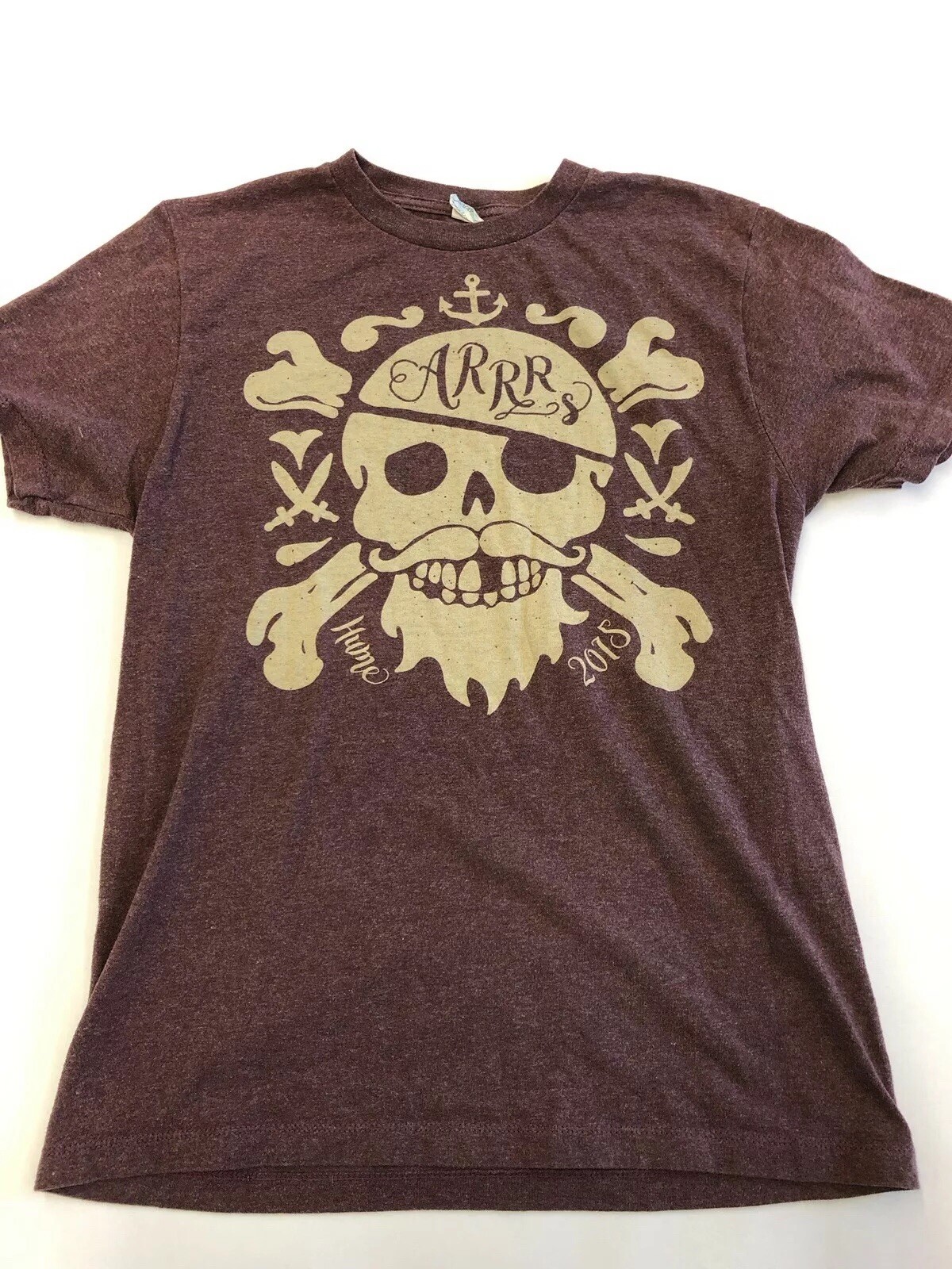 ALTRA Camicia costume pirata teschio ossa incrociate baffi barba Hume 2018 marrone Arrr