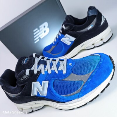 New Balance US 13 Men's Blue Silver White Black Retro 2002R Suede   M2002RPB NIB