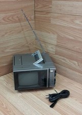 Vintage GE 5XP-5222X 5" B/W Portable Analog TV With AM / FM Radio w/ Power
