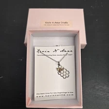 Kevin N Anna Bee on Hive Pendant Sterling Silver Chain Necklace