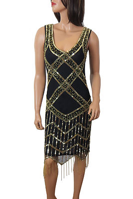 gold fringe flapper dress Flapper Jade Black Gold Fringe Flapper Dress 1920s Great Gatsby Art Deco Charleston Downton Abbey Bridesmaid Wedding guest Swing