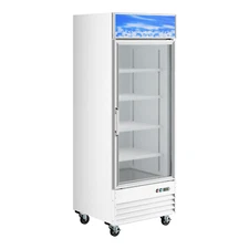NSF 32" W Glass Door Freezer Stainless Steel W/ LED New Display Freezer