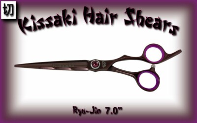 Kissaki Pro Hair Scissors 7.0'' Ryu-Jin Black Cherry Titanium Hair Cutting Shears