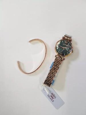 OLEVS Milanaise Stahl Damen Quarz Uhr Blau/Roségold (X001AD2ZTX)