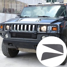 Black Carbon Steel Angry Eyes Headlight angle Panel Trim For Hummer H2 2003-2009