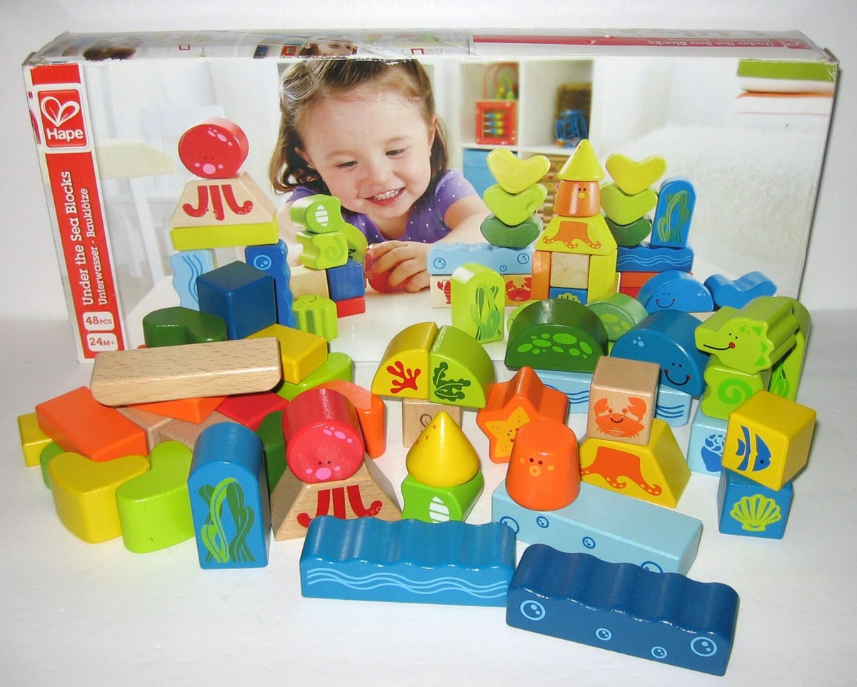 HAPE Under the Sea Toddler Wooden Stacking Blocks