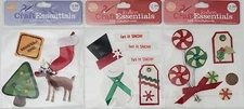 JoAnn Craft Essentials REINDEER, LET IT SNOW, CANDY Dimensional Stickers, 3 Pkgs