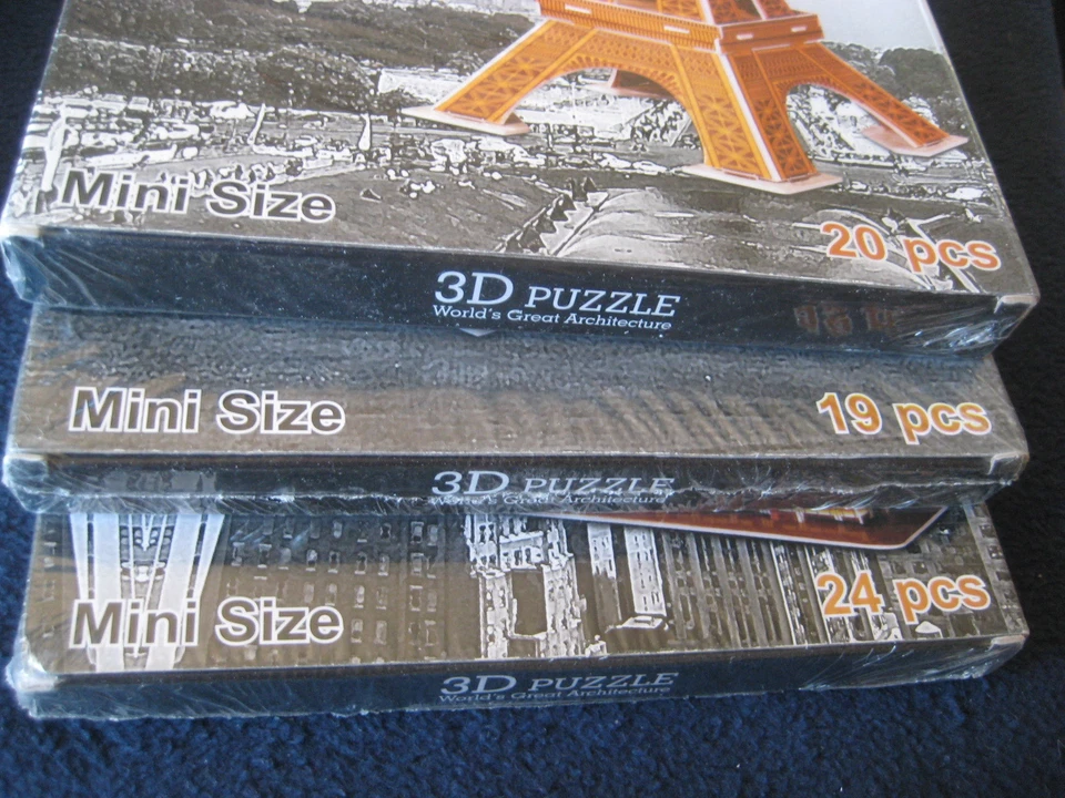 Mini 3D Puzzle Eiffel Tower, Empire State Building, Maya & CUBIC FUN T4008H 3D - Image 4 of 4