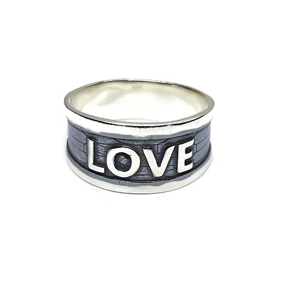 Genuine Sterling Silver Ring 11mm Band Love Solid Hallmarked 925 Handmade
