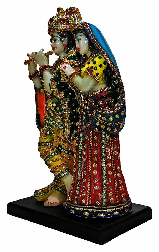 Estatuilla estatua escultura ídolo Krishna Radha dios hindú Foto 3 de 4