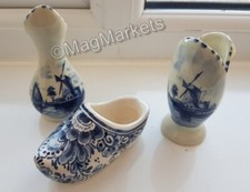 DELFT · SMALL BLUE & WHITE SELECTION · WINDMILL DESIGN · BUD VASES 9.5cm HIGH