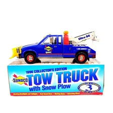1996 Sunoco Tow Truck w/ Snow Plow -MINT NEW -Sun Company No.3 -Lights & Sound