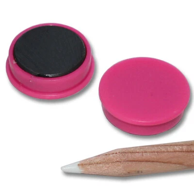 EARTHMAG GMBH 10 Pinnwand Magnete D25x7 mm Rund Pink Rosa Büro Kühlschrank Tafel Schule Ferrit