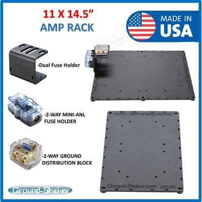 Amp Rack / Amp Holder Amp base + Dual Fuse Holder & Distributors Base car audio