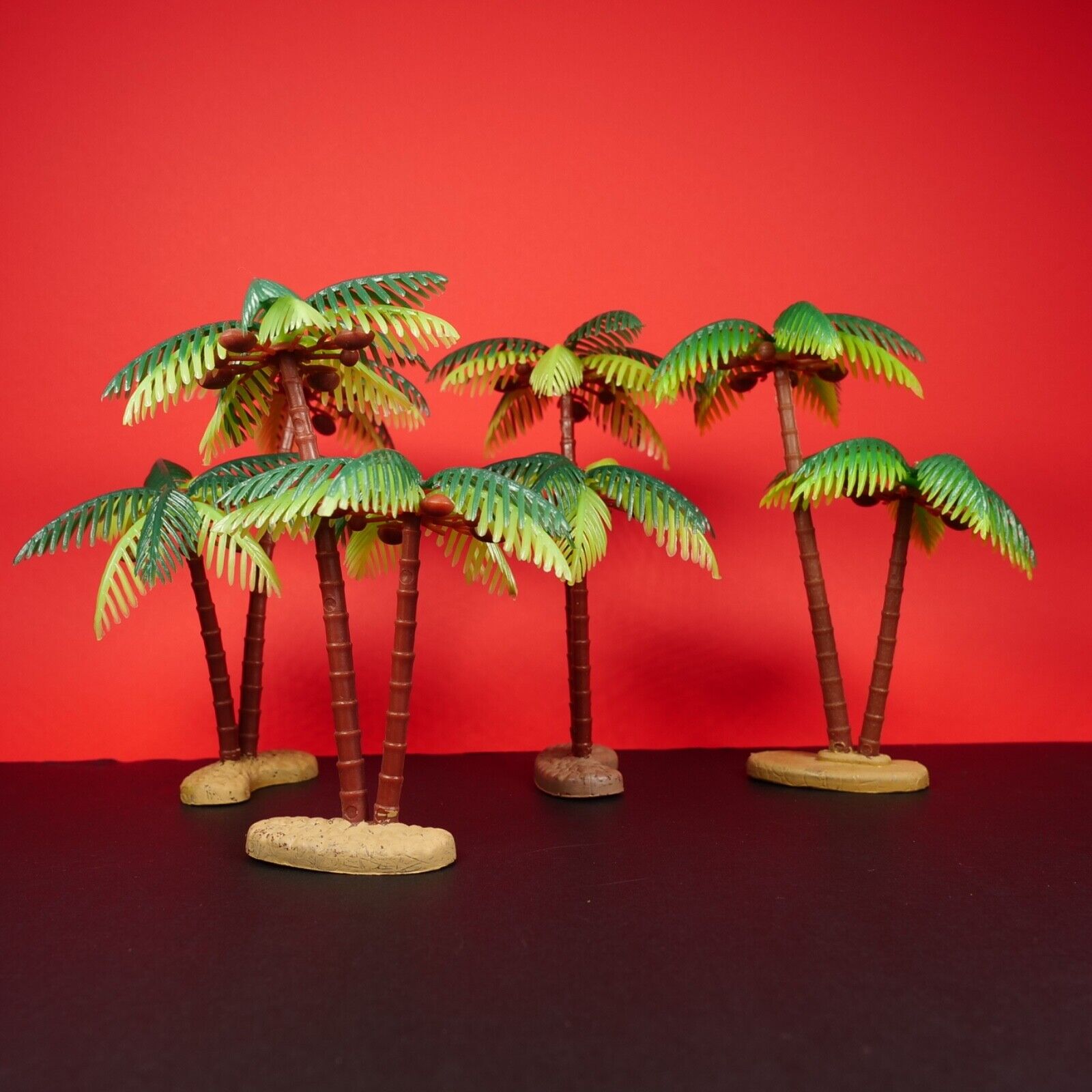 Plastic Palm Tree Sets (Four) - For use in Diorama displays - Timpo Britains Era