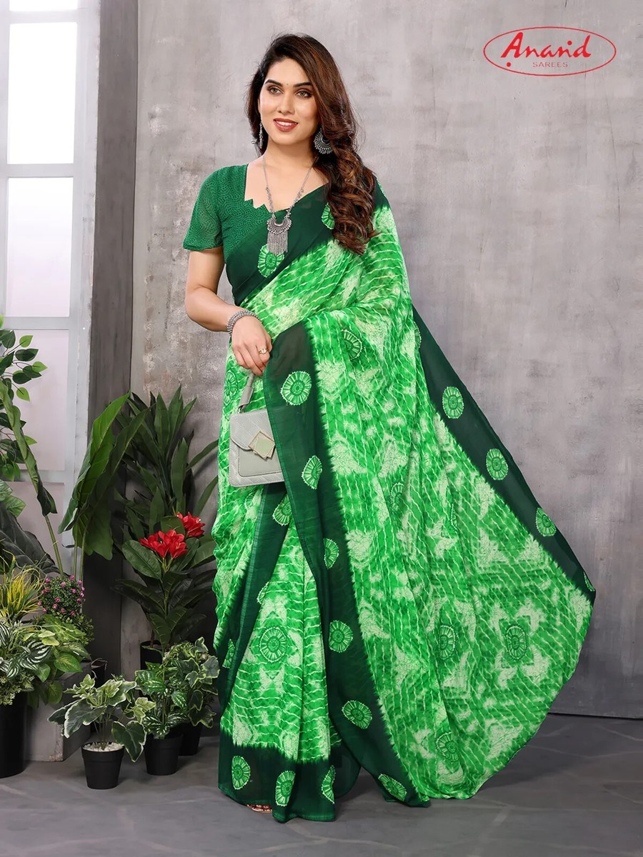 Saree Verde Bollywood Party Wear - Sari Indiano/pakistano In Georgette, Nuovo Senza Etichette - Foto 4
