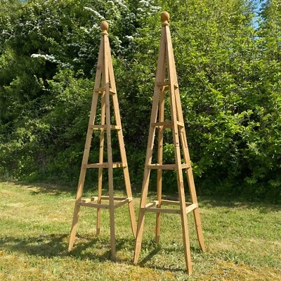SELECTIONS Wooden Garden Obelisk 1.5m Climbing Plant Support (Set of 2) Pyramid Trellis