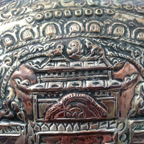 Tibet Buddhist Schild in Messing Kupfer & Silber, handgefertigtes Bügelstück, OBO - Bild 3 von 5