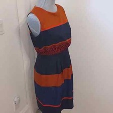 Loft Ladies Petite Sleeveless Sheath Style Dress Fall colors Lined EUC 4 Petite