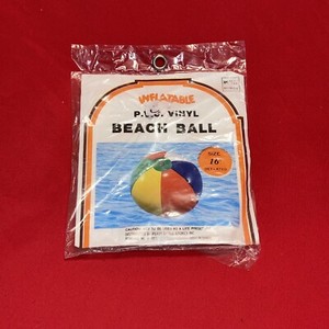 Vintage Perry Drug Store Inflatable PVC Vinyl Beach Ball / 16" Rainbow Marketing