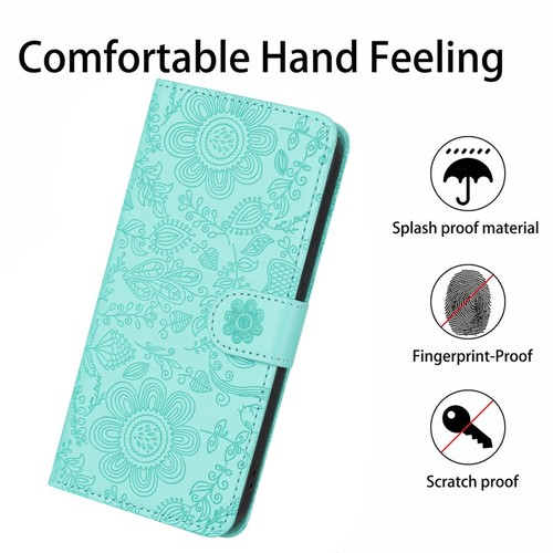Floral Prägung Kunstleder Brieftasche Flip Handy Hüllen Cover Handschlaufe - Bild 44 von 66