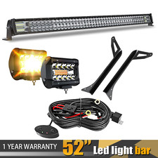 52inch 300w Led Light Bar With Mounting Bracket Fits Jeep Wrangler Yj 1987-1995