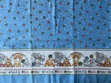 MARCUS BROS FABRIC~Dianna Marcum~HERE KITTY~Purr Meow~CAT YARN BALL BORDER~Blue~